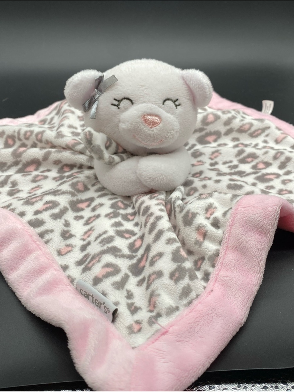 Carter's Pink Leopard Bear Lovey Blanket